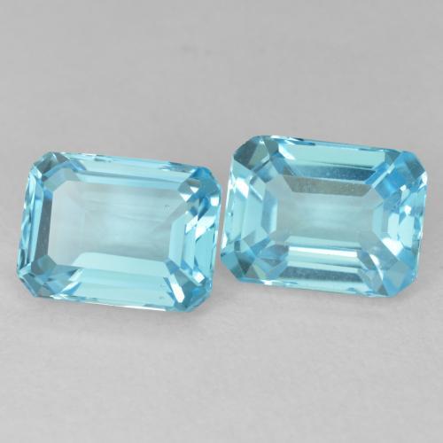 3.91ctw Natürlicher Swiss Blue Topas, Smaragdschliff, VVS-VS