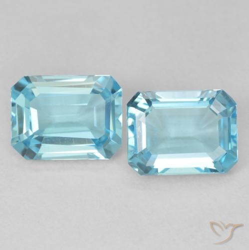 3.32ctw Natürlicher Helles Himmelblau Topas, Smaragdschliff, VVS-VS