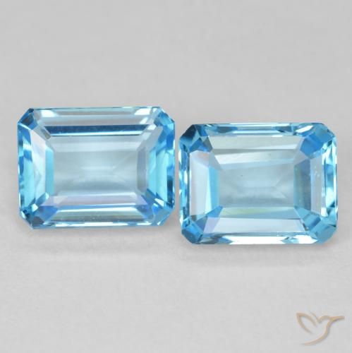 4.00ctw Natürlicher Swiss Blue Topas, Smaragdschliff, VVS