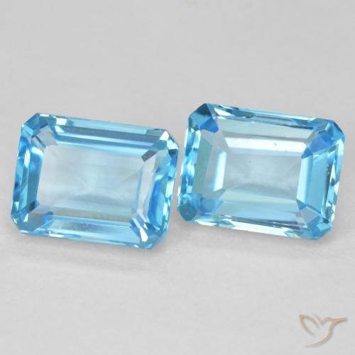 4.00 ct natürliche Swiss Blue Topas-Edelsteine, Oktagonschliff, VVS