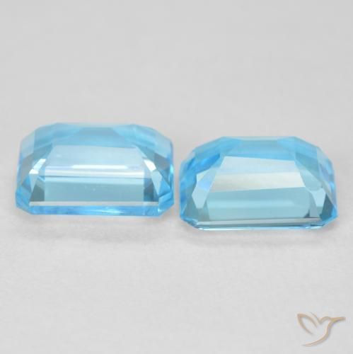 4.00 ct natürliche Swiss Blue Topas-Edelsteine, Oktagonschliff, VVS
