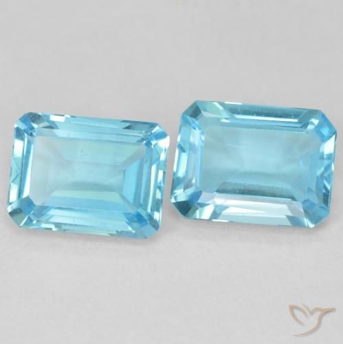 3.60 ct natürliche hellblau Topas-Edelsteine, Oktagonschliff, VVS