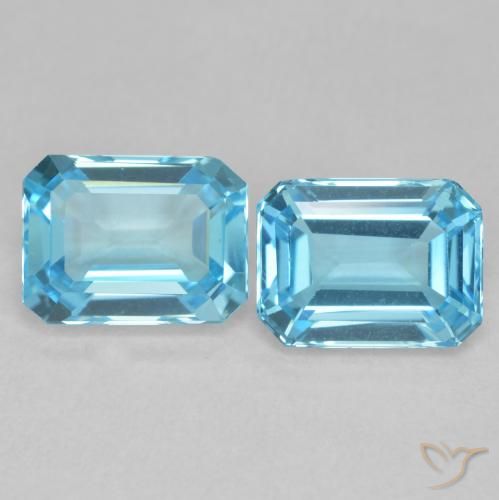 4.05ctw Natürlicher Swiss Blue Topas, Smaragdschliff, VVS