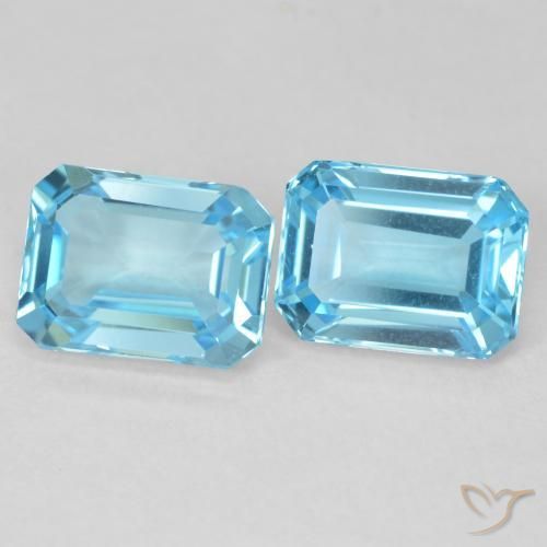 4.05 ct natürliche Swiss Blue Topas-Edelsteine, Oktagonschliff, VVS