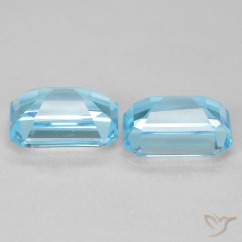 4.05 ct natürliche Swiss Blue Topas-Edelsteine, Oktagonschliff, VVS