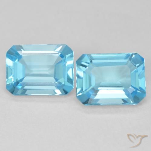 3.62ctw Natürlicher Swiss Blue Topas, Smaragdschliff, VVS