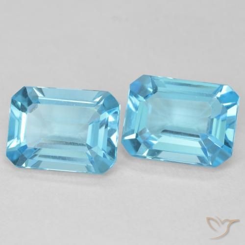 3.62 ct natürliche Swiss Blue Topas-Edelsteine, Oktagonschliff, VVS