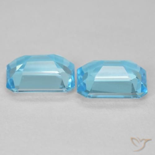3.62 ct natürliche Swiss Blue Topas-Edelsteine, Oktagonschliff, VVS