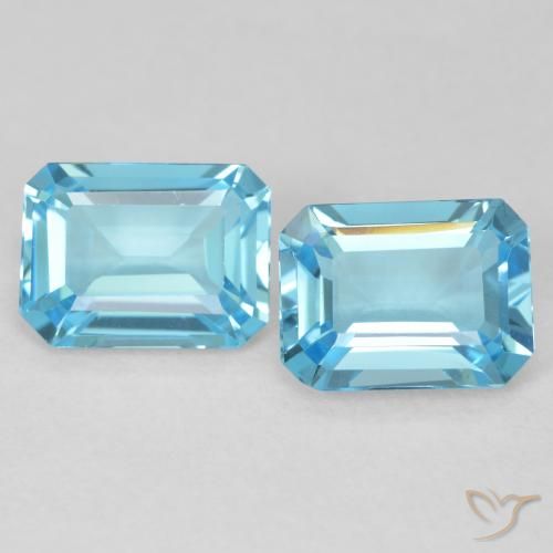 3.66ctw Natürlicher Swiss Blue Topas, Smaragdschliff, VVS