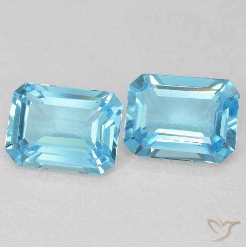 3.66 ct natürliche Swiss Blue Topas-Edelsteine, Oktagonschliff, VVS