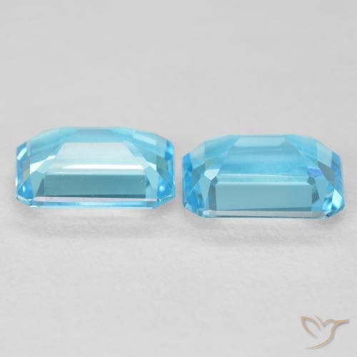 3.66 ct natürliche Swiss Blue Topas-Edelsteine, Oktagonschliff, VVS