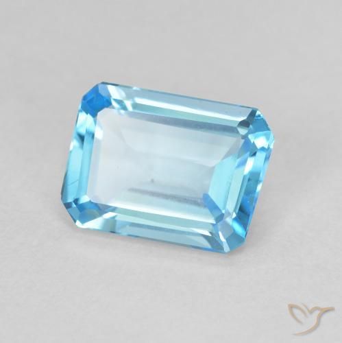 9,17 ctw natürlicher Swiss Blue Topas, Oktagonschliff, VVS