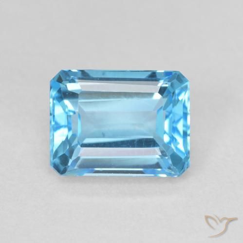2.18ct Natürlicher Swiss Blue Topas, Smaragdschliff, VVS