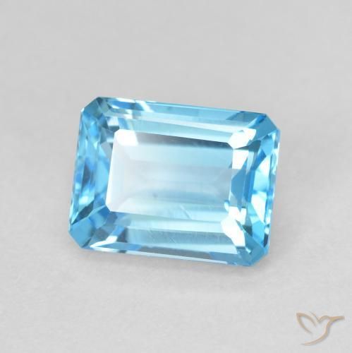 9,17 ctw natürlicher Swiss Blue Topas, Oktagonschliff, VVS