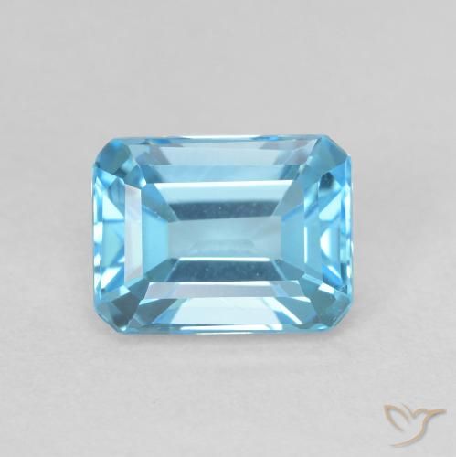 2.20ct Natürlicher Swiss Blue Topas, Smaragdschliff, VVS