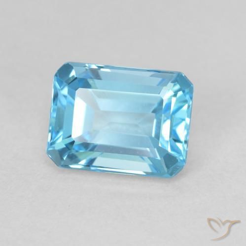 9,17 ctw natürlicher Swiss Blue Topas, Oktagonschliff, VVS