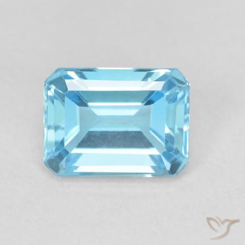 2.17ct Natürlicher Swiss Blue Topas, Smaragdschliff, VVS