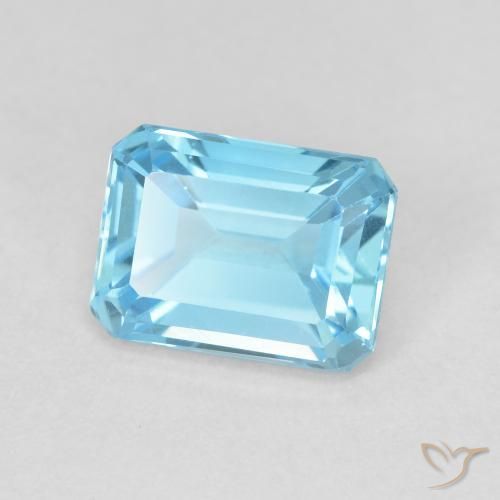 9,17 ctw natürlicher Swiss Blue Topas, Oktagonschliff, VVS
