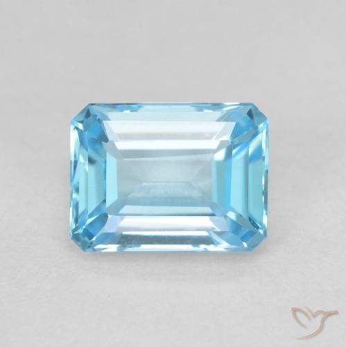 2.04ct Natürlicher Swiss Blue Topas, Smaragdschliff, VVS