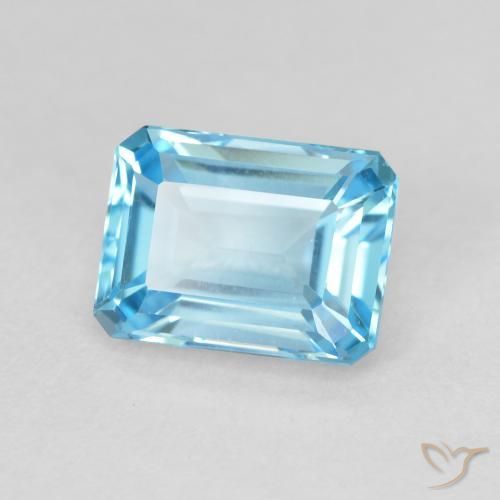 9,17 ctw natürlicher Swiss Blue Topas, Oktagonschliff, VVS