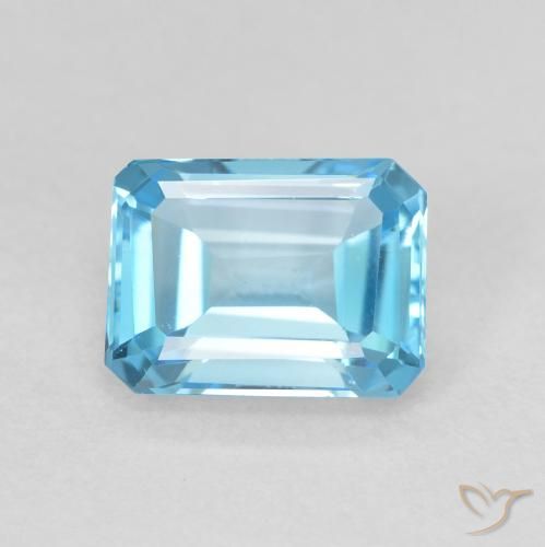 2.06ct Natürlicher Swiss Blue Topas, Smaragdschliff, VVS