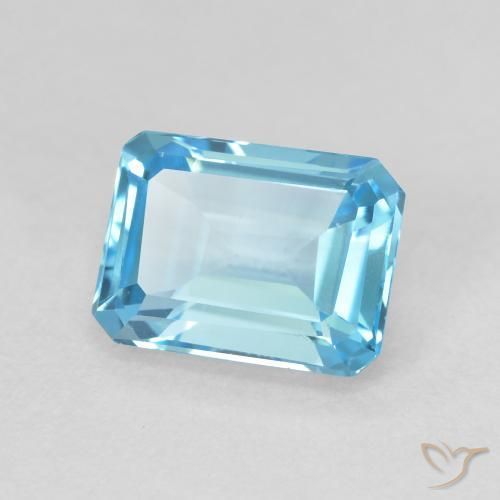 9,17 ctw natürlicher Swiss Blue Topas, Oktagonschliff, VVS