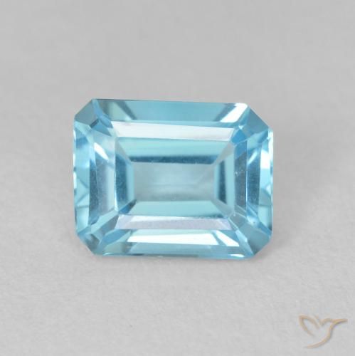 1.89ct Natürlicher Swiss Blue Topas, Smaragdschliff, VVS