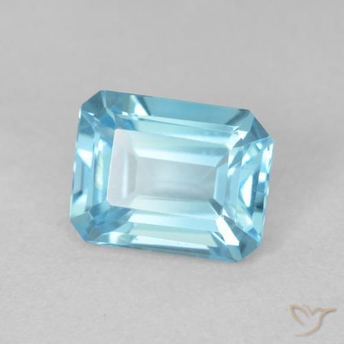9,17 ctw natürlicher Swiss Blue Topas, Oktagonschliff, VVS