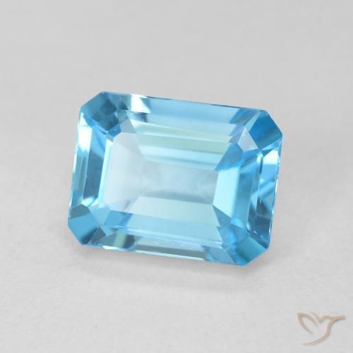 9,17 ctw natürlicher Swiss Blue Topas, Oktagonschliff, Lichtdurchlässig