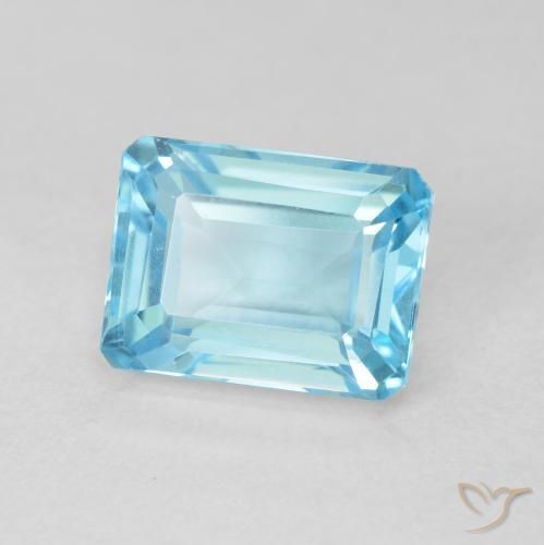 9,17 ctw natürlicher Swiss Blue Topas, Oktagonschliff, VVS-VS