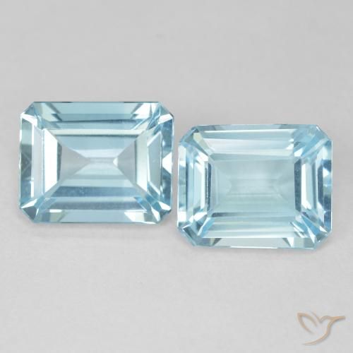 7.33ctw Natürlicher Himmerlblau Topas, Smaragdschliff, VVS-VS
