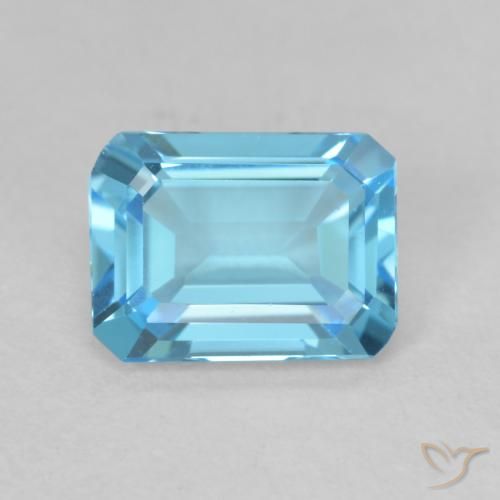 1.74ct Natürlicher Swiss Blue Topas, Smaragdschliff, VVS
