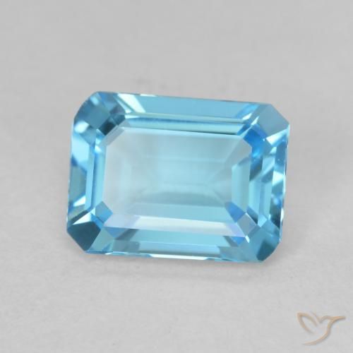 9,17 ctw natürlicher Swiss Blue Topas, Oktagonschliff, VVS