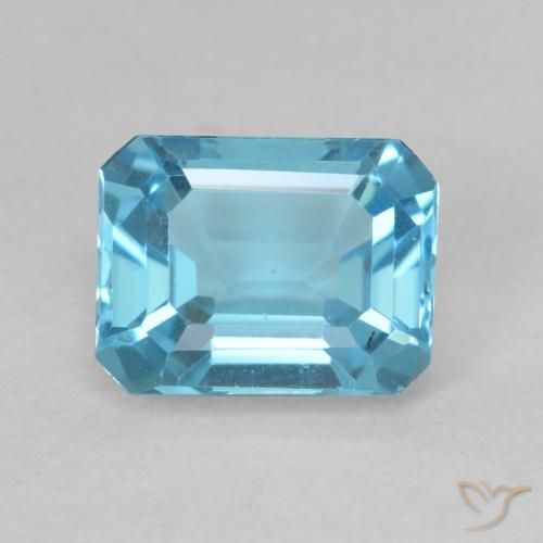 2.19ct Natürlicher Swiss Blue Topas, Oktagonschliff, VVS, Photo A
