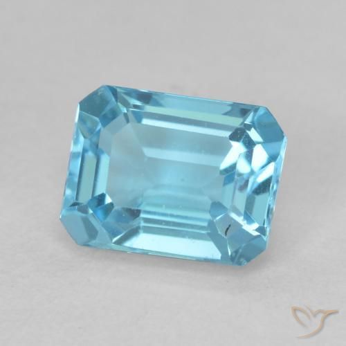 9,17 ctw natürlicher Swiss Blue Topas, Oktagonschliff, VVS