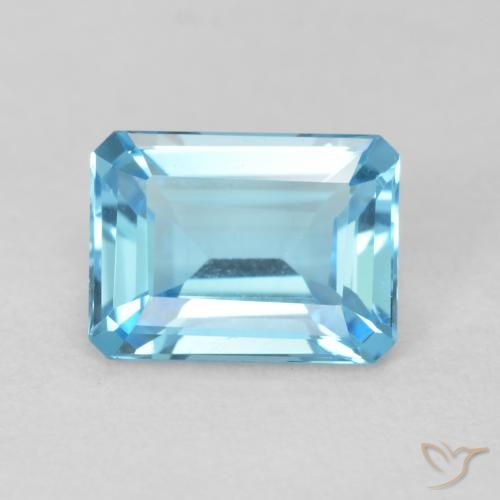 9,17 ctw natürlicher Swiss Blue Topas, Oktagonschliff, VVS