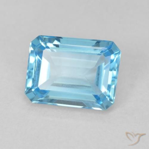 9,17 ctw natürlicher Swiss Blue Topas, Oktagonschliff, VVS