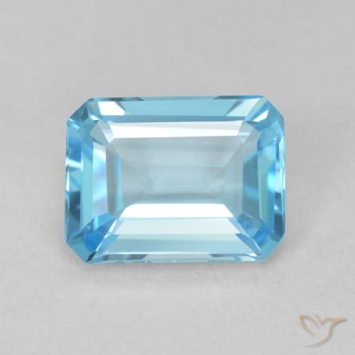 1.75ct Natürlicher Swiss Blue Topas, Smaragdschliff, VVS