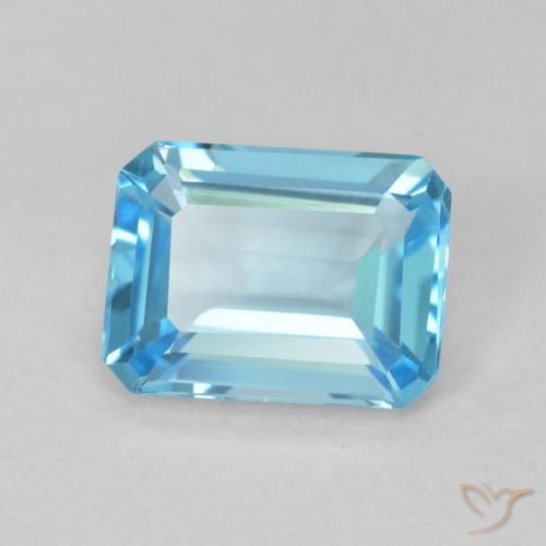 9,17 ctw natürlicher Swiss Blue Topas, Oktagonschliff, VVS