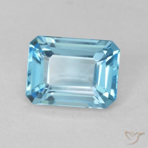 9,17 ctw natürlicher Swiss Blue Topas, Oktagonschliff, VVS
