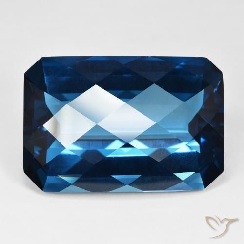 125.41ct Natürlicher London Blau Topas, Smaragdschliff, VVS