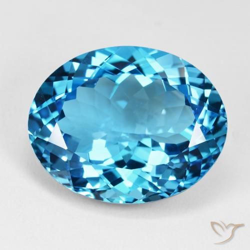 35.58ct Natürlicher Swiss Blue Topas, Oval, VVS