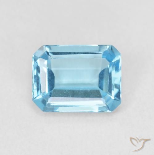 1.80ct Natürlicher Tiefes Maya-Blau Topas, Smaragdschliff, VVS