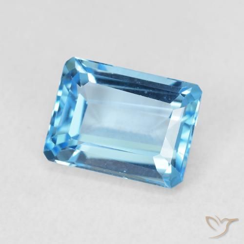 9,17 ctw natürlicher Swiss Blue Topas, Oktagonschliff, VVS