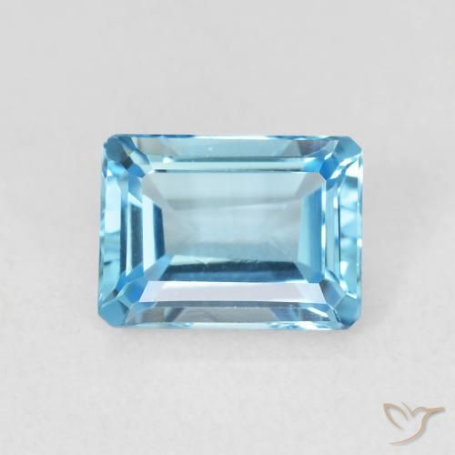 1.88ct Natürlicher Swiss Blue Topas, Smaragdschliff, VVS