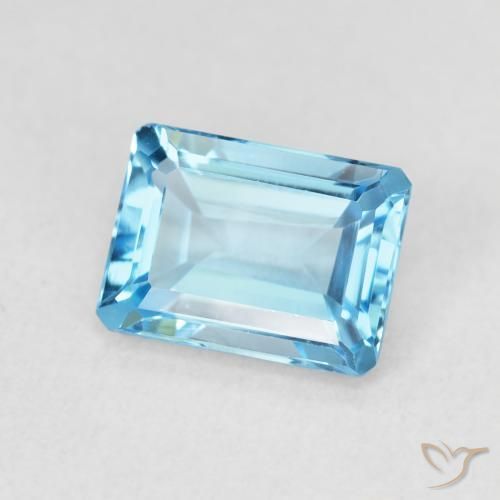 9,17 ctw natürlicher Swiss Blue Topas, Oktagonschliff, VVS