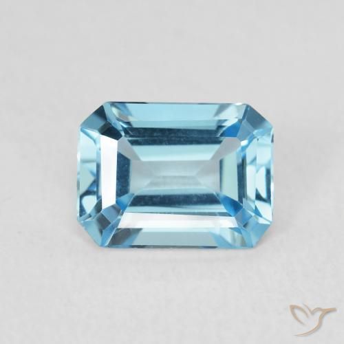 1.79ct Natürlicher Tiefes Maya-Blau Topas, Smaragdschliff, VVS