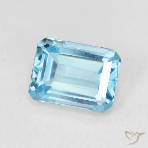 9,17 ctw natürlicher Swiss Blue Topas, Oktagonschliff, VVS