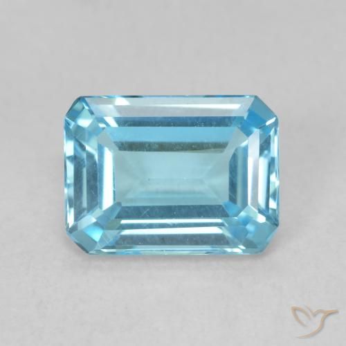 1.90ct Natürlicher Swiss Blue Topas, Smaragdschliff, VVS-VS