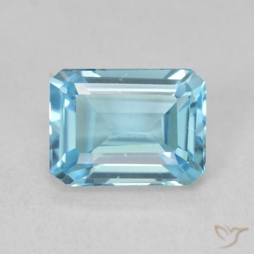 2.07ct Natürlicher Swiss Blue Topas, Smaragdschliff, VS